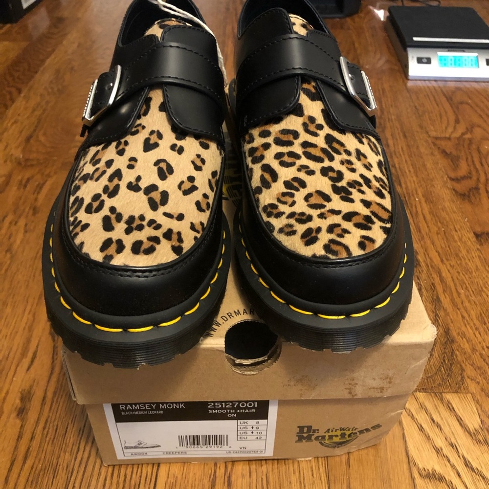 New Dr. Martens Ramsey Monk leopard UK 8 US womens 10